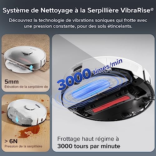 roborock S7 Max Ultra Robot Aspirateur Laveur avec Station 5500Pa, Lavage Séchage et Remplissage Automatique avec Évitement Actif d'obstacles/Commande Vocale/APP -Noir – Image 3