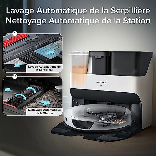 roborock S7 Max Ultra Robot Aspirateur Laveur avec Station 5500Pa, Lavage Séchage et Remplissage Automatique avec Évitement Actif d'obstacles/Commande Vocale/APP -Noir – Image 5